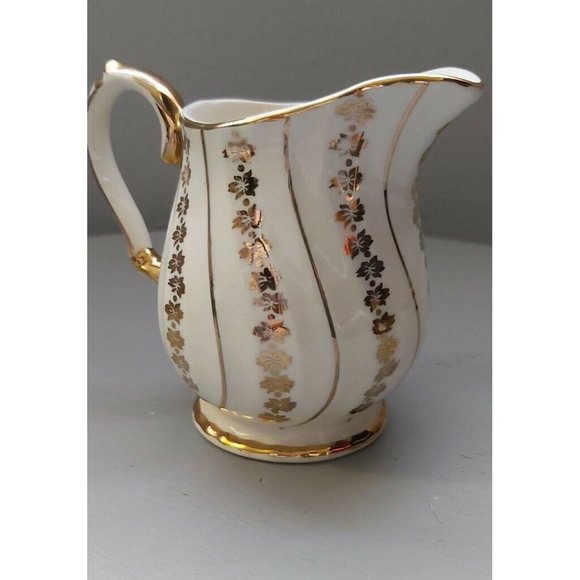 Vintage Sadler England Gold trim Sugar & Cream open sugar bowl, fine bone... - Picture 8 of 10